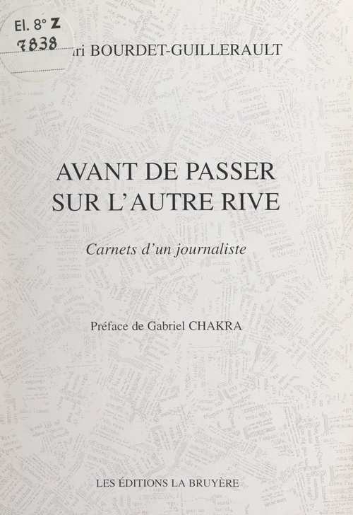 Couverture ebook de Avant de passer sur l'autre rive, de Henri Bourdet-Guillerault