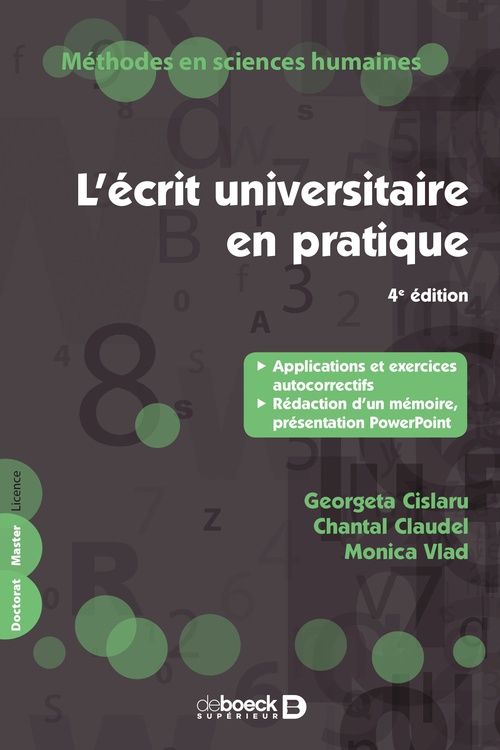 Couverture ebook de L'écrit universitaire en pratique, de Georgeta Cislaru, Chantal Claudel, Monica Vlad