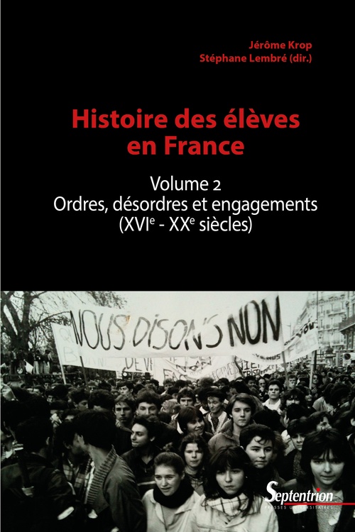 Couverture ebook de Histoire des élèves en France, de Collectif, Stéphane Lembré, Jérôme Krop