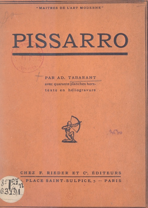 Couverture ebook de Pissarro, de Adolphe Tabarant, F. Paillart