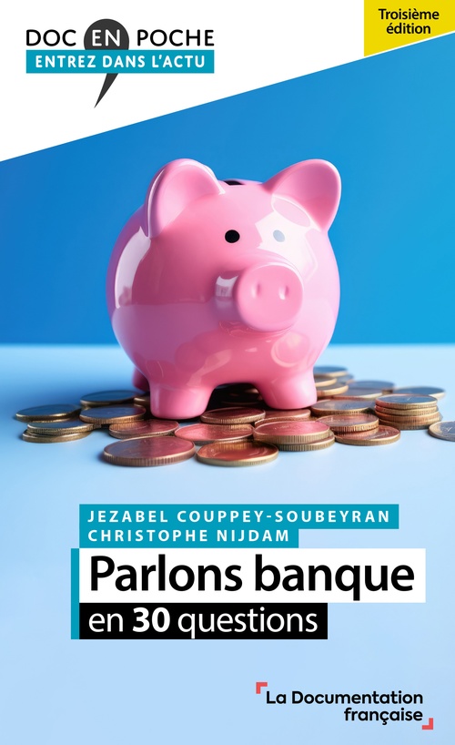 Couverture ebook de Parlons banque en 30 questions, de Jézabel Couppey-Soubeyran, Christophe Nijdam