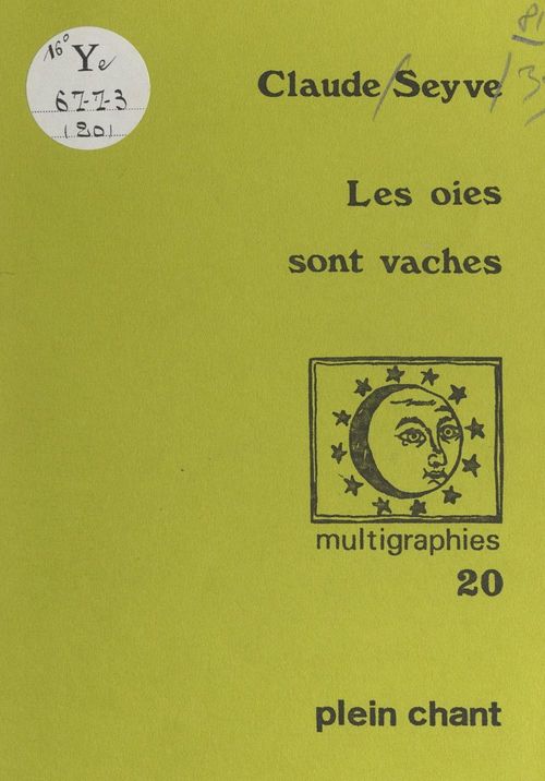 ebook cover of Les oies sont vaches, by Claude Seyve