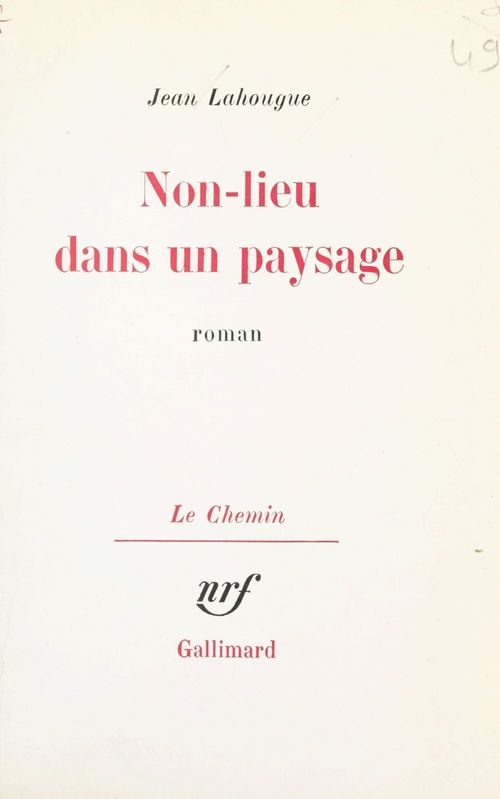 Couverture ebook de Non-lieu dans un paysage, de Jean Lahougue