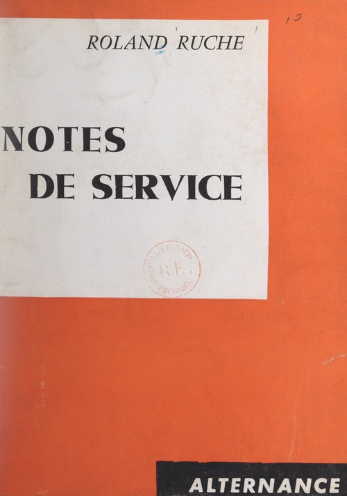 ebook cover of Notes de service, by Roland Ruche