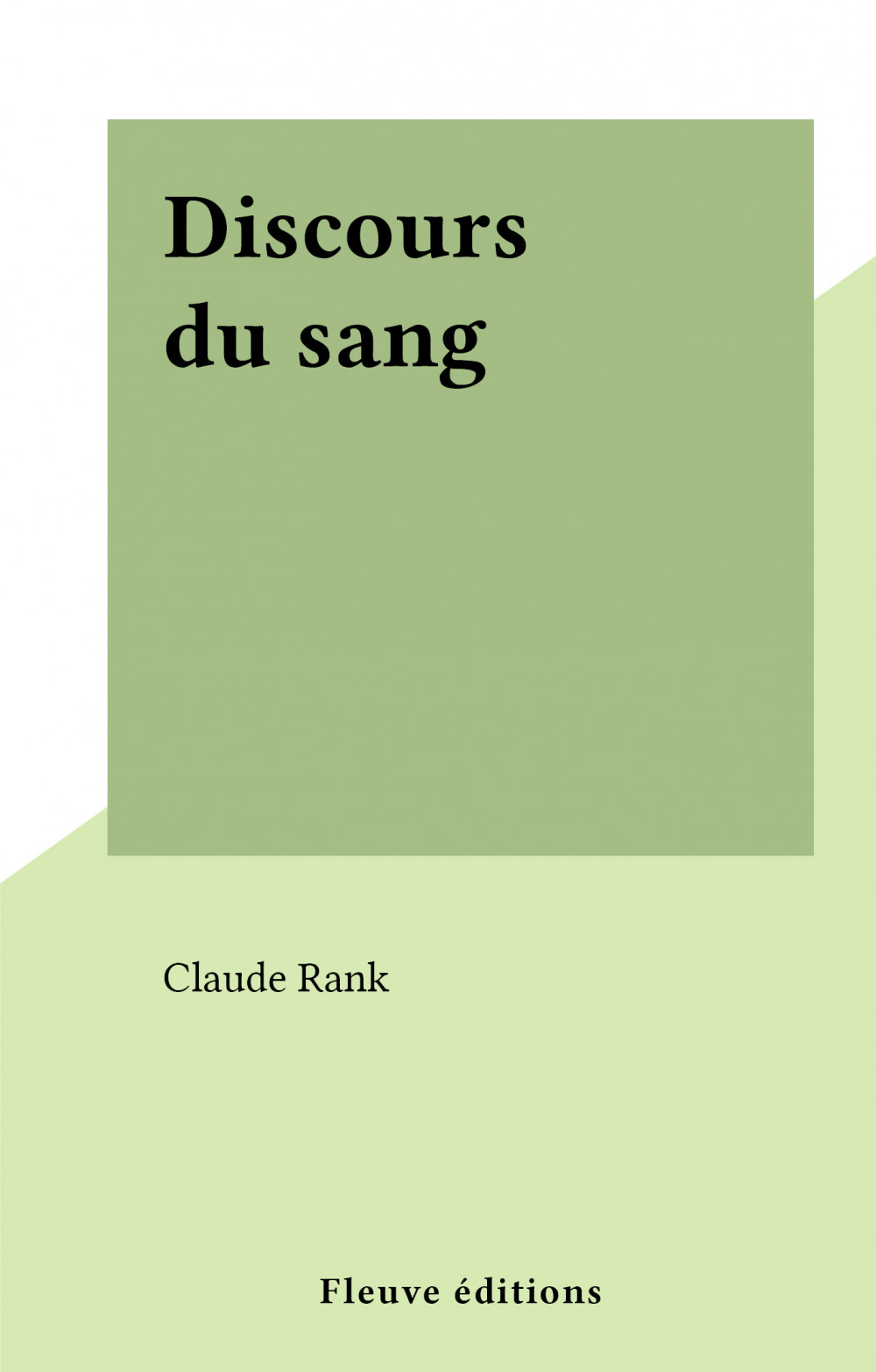 Couverture ebook de Discours du sang, de Claude Rank