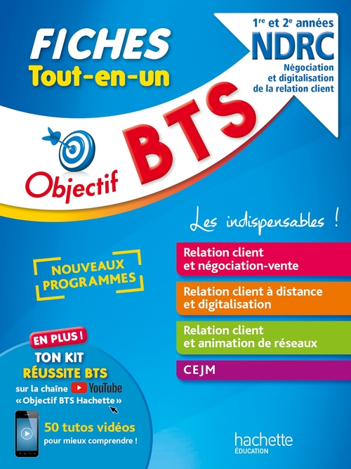 Couverture ebook de Objectif BTS NDRC -  Fiches Tout-en-un, de Hervé Kéradec, Céline Thériot, Laurence Manoir, Chrystelle Becot, Guillaume Gnemmi, Maamar Khaled, Bruno Bonnefous, Marc