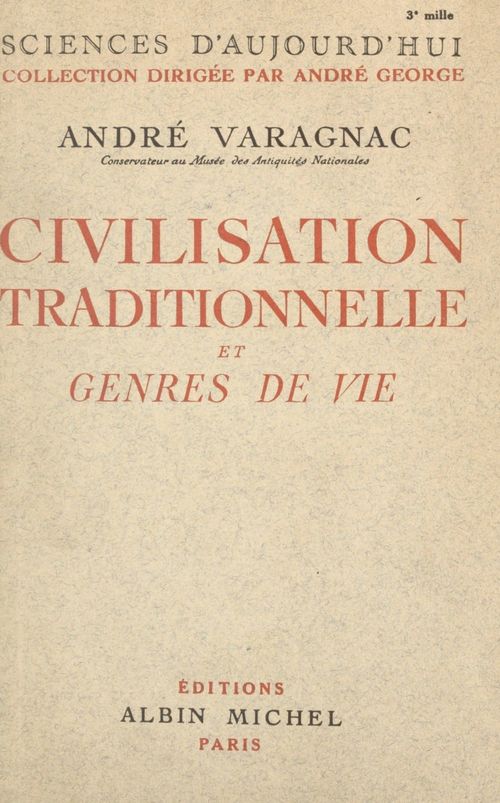 ebook cover of Civilisation traditionnelle et genres de vie, by Andre Varagnac