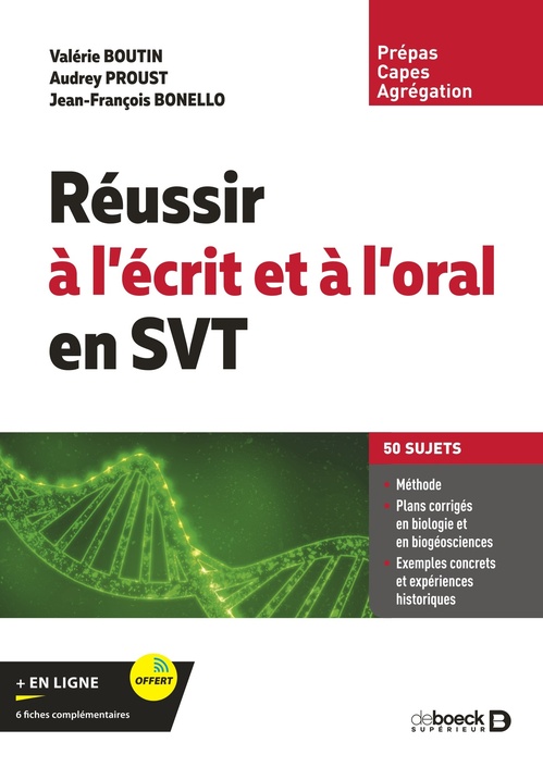 Couverture ebook de Réussir à l´écrit et à l´oral en SVT, de Valérie Boutin, Audrey Proust, Jean-François Bonello