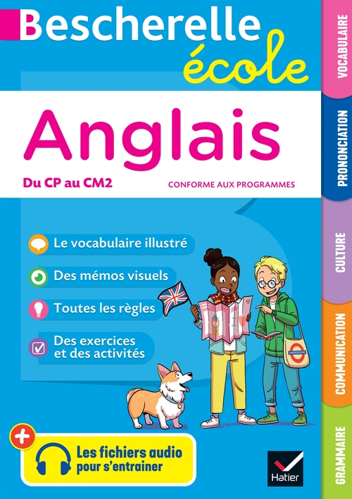 Couverture ebook de Bescherelle école - Anglais (CP, CE1, CE2, CM1, CM2), de Jean-Olivier Héron, Sota Pradier
