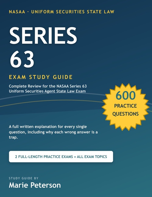 ebook cover of Series 63 Exam Study Guide, by Marie Peterson