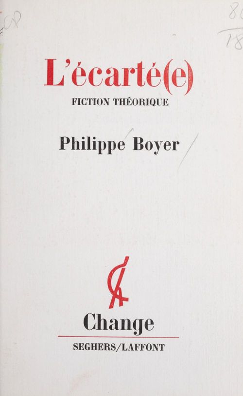Couverture ebook de L'écarté(e), de Philippe Boyer
