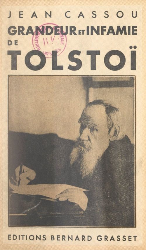 Couverture ebook de Grandeur et infamie de Tolstoï, de Jean Cassou