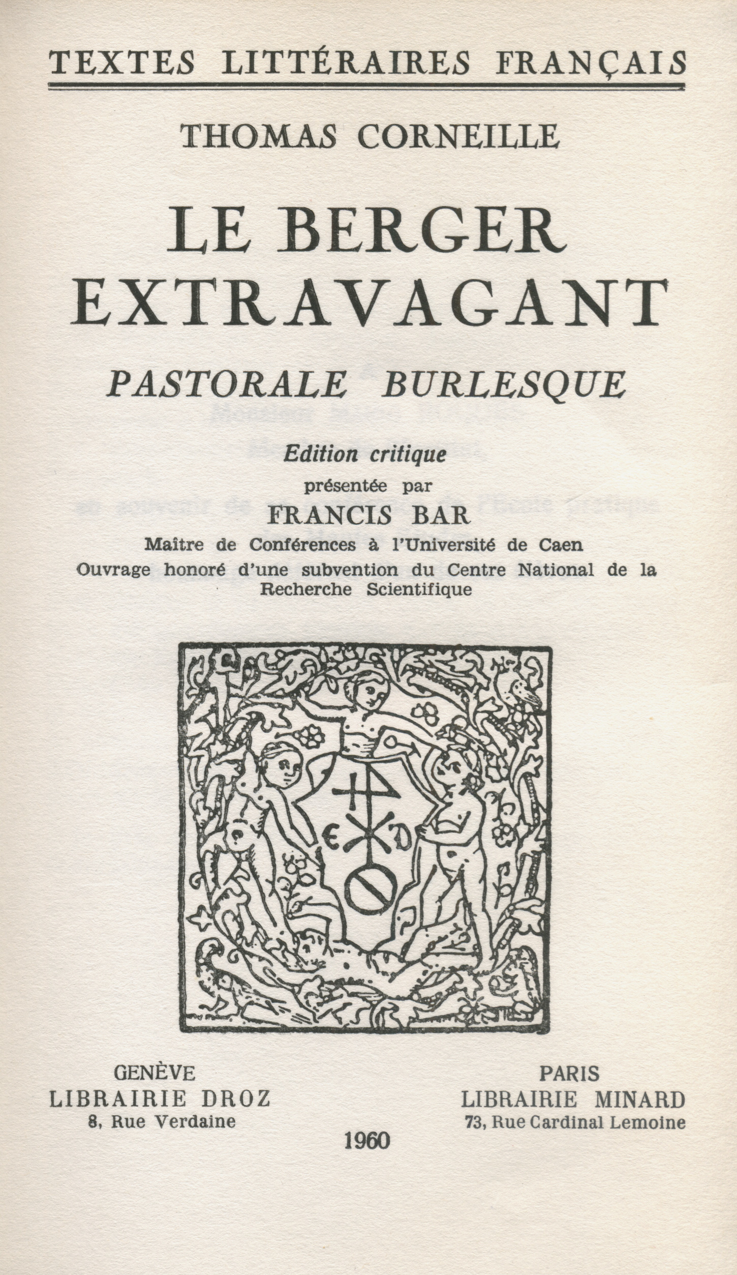 ebook cover of Le Berger extravagant, by Thomas Corneille