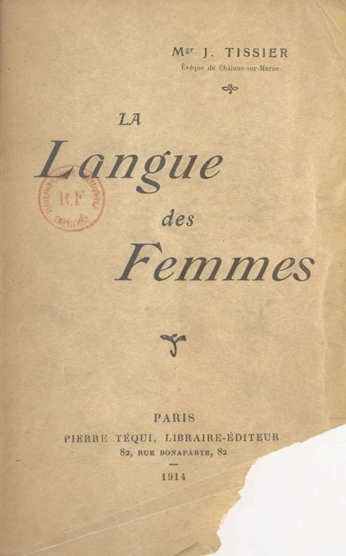 ebook cover of La langue des femmes, by Joseph-Marie Tissier