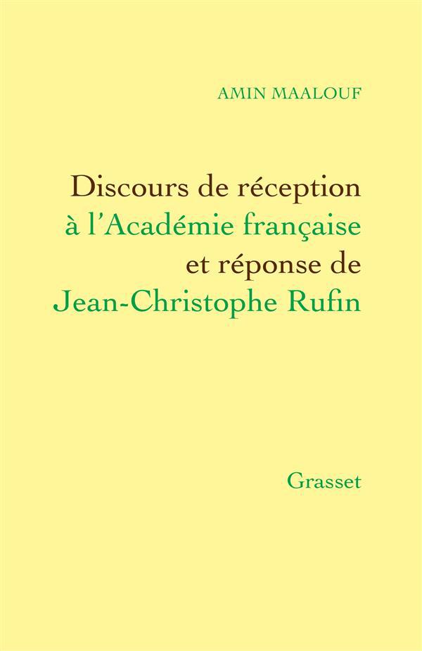 ebook cover of Discours de réception à l'Académie Française, by Amin Maalouf