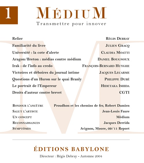 ebook cover of Médium n°1 - Automne 2004, by Collectif