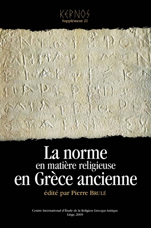 ebook cover of La norme en matière religieuse en Grèce ancienne, by