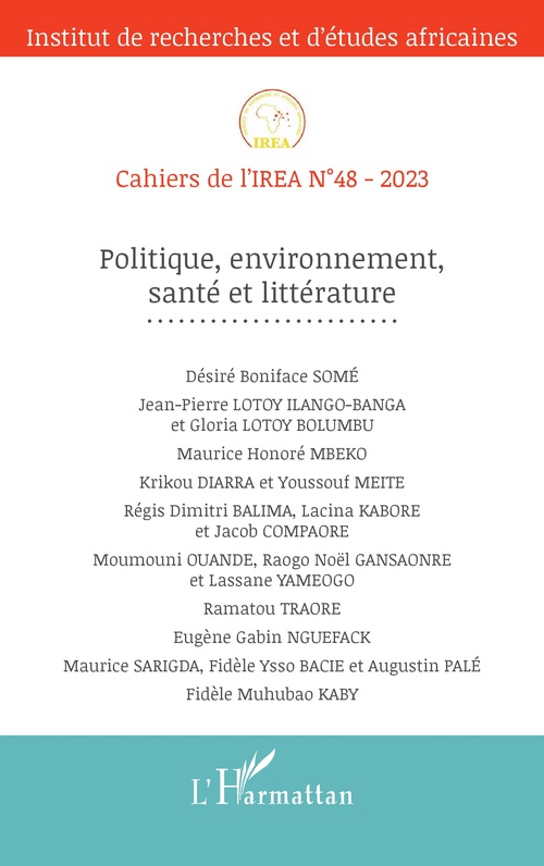 ebook cover of Politique, environnement, santé et littérature, by Cahiers De L'Irea