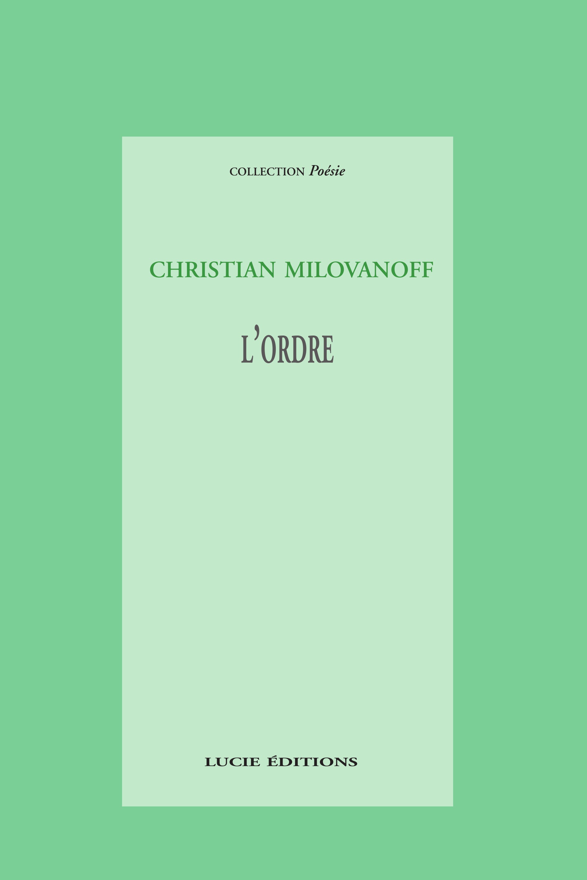 ebook cover of L'ordre, by Christian Milovanoff
