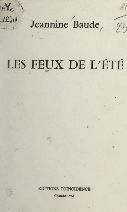 Couverture ebook de Les feux de l'été, de Jeannine Baude