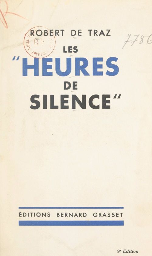 ebook cover of Les heures de silence, by Robert De Traz