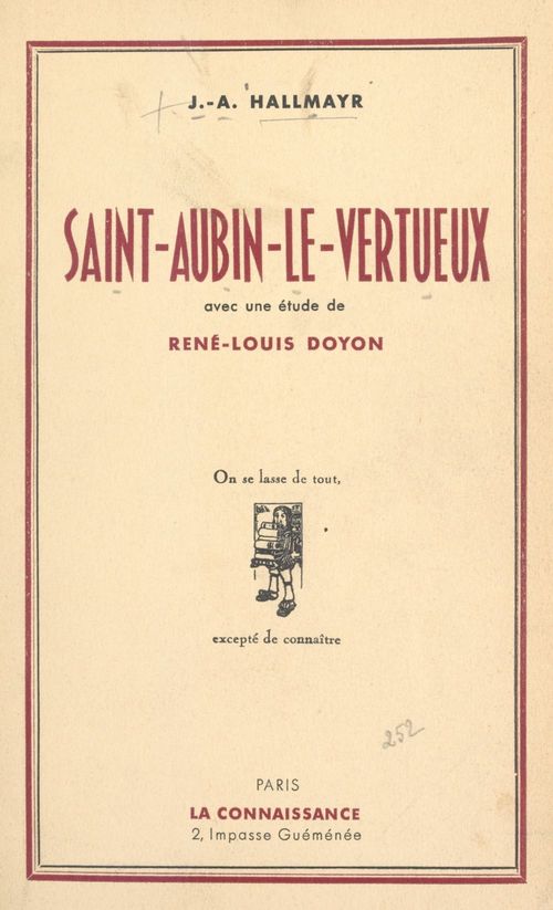 ebook cover of Saint-Aubin le Vertueux, by J.-A. Hallmayr