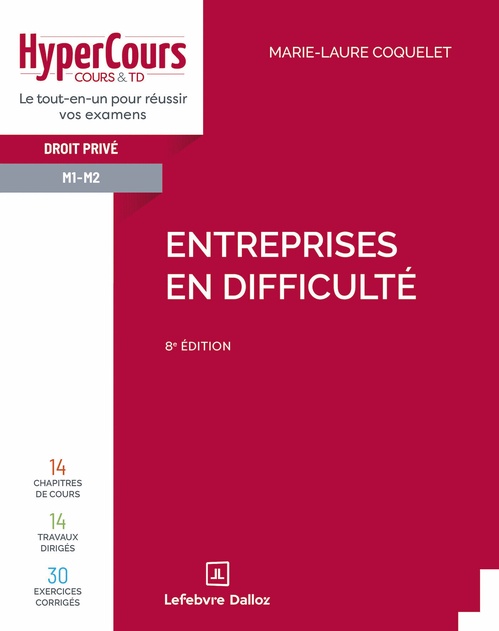 Couverture ebook de Entreprises en difficulté 8ed, de Marie-Laure Coquelet