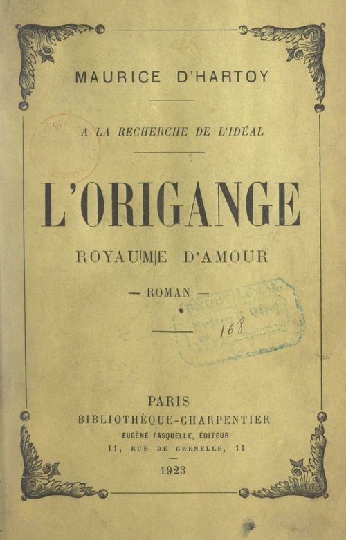 ebook cover of À la recherche de l'idéal, l'Origange, by Maurice D''Hartoy