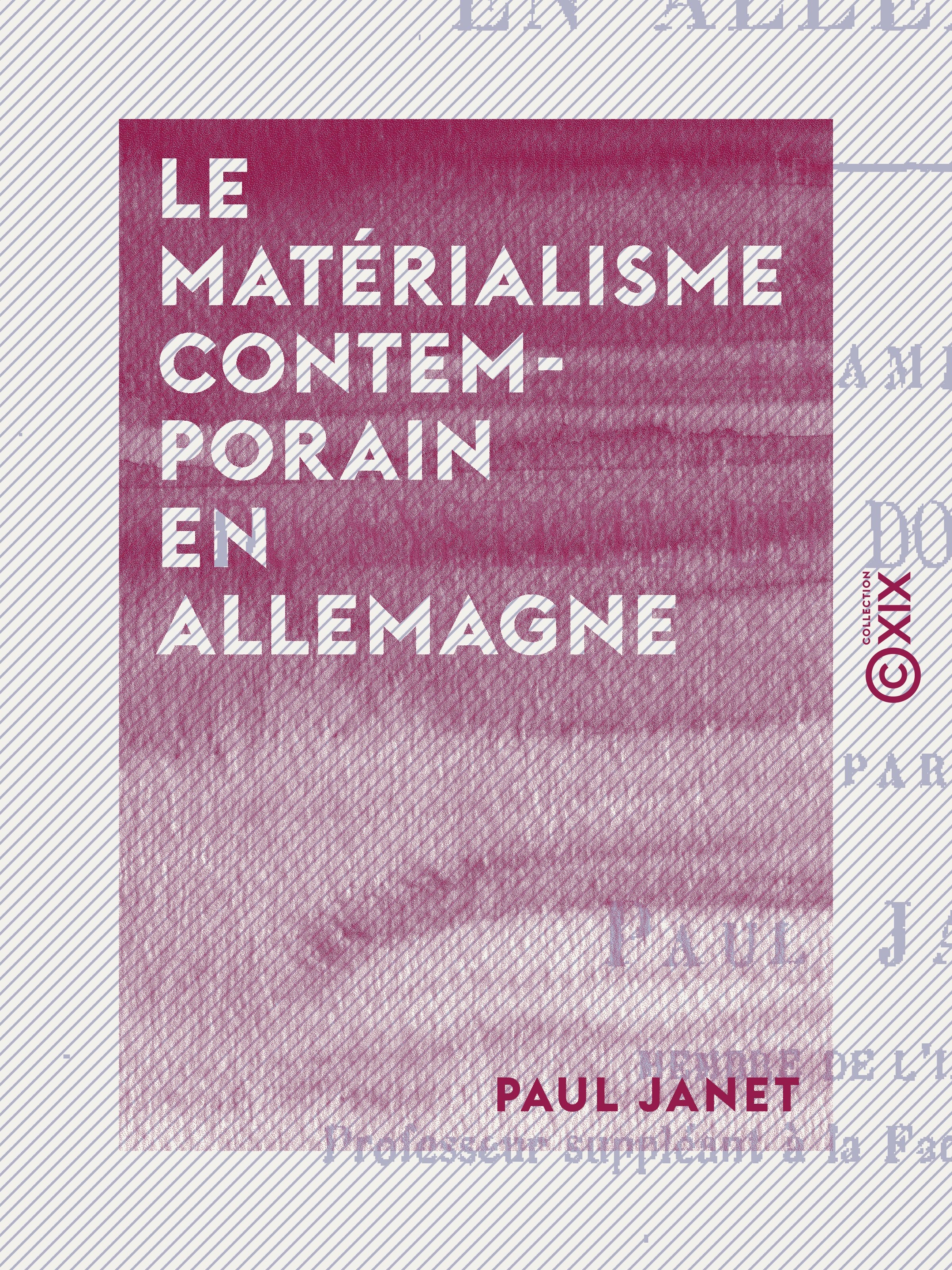 ebook cover of Le Matérialisme contemporain en Allemagne, by Paul Janet