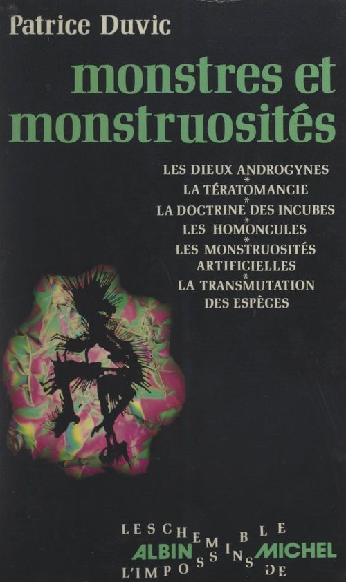 Couverture ebook de Monstres et monstruosités, de Patrice Duvic