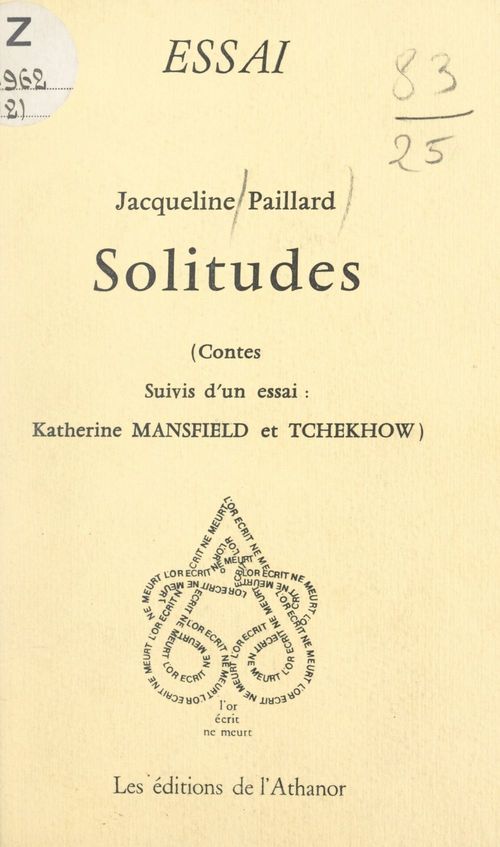 Couverture ebook de Solitudes, de Jacqueline Paillard
