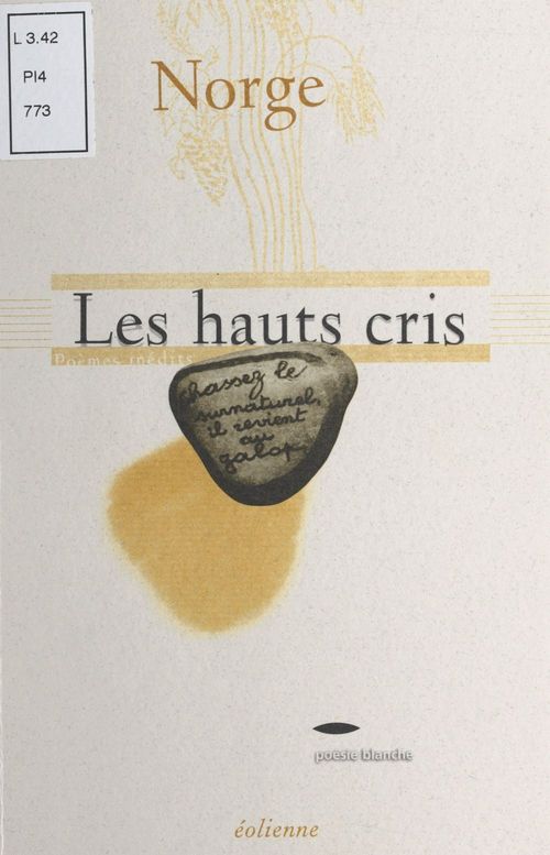 Couverture ebook de Les hauts cris : poèmes inédits, 1989-90, de Norge