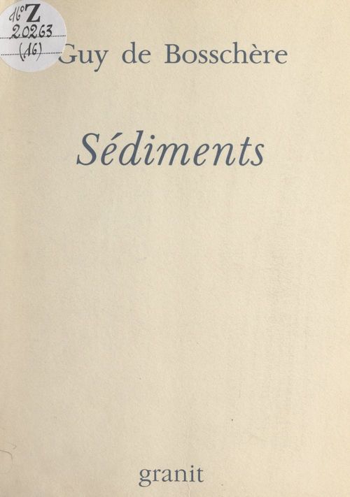 ebook cover of Sédiments, by Guy De Bosschere