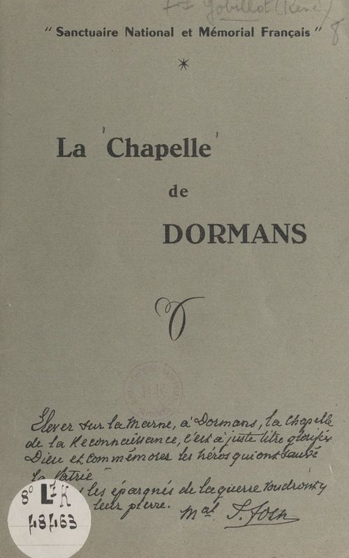 Couverture ebook de La chapelle de Dormans, de Rene Gobillot