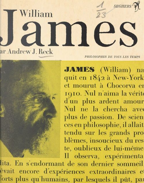 ebook cover of William James et l'attitude pragmatiste, by Andrew J. Reck