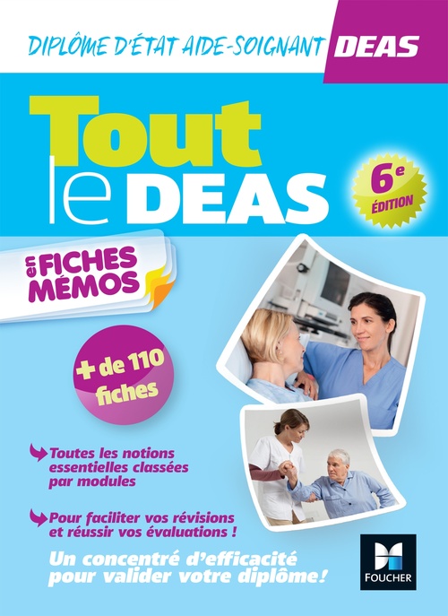 Couverture ebook de Tout le DEAS en fiches mémos - IFAS - Diplôme État Aide-Soignant, de Hayat Abbadi, Florence Didot, Flavie Durand-Dubief, Sandrine Faure, Jocelyn Garnier, Amandine Gerbault, Sophie Grandgonn