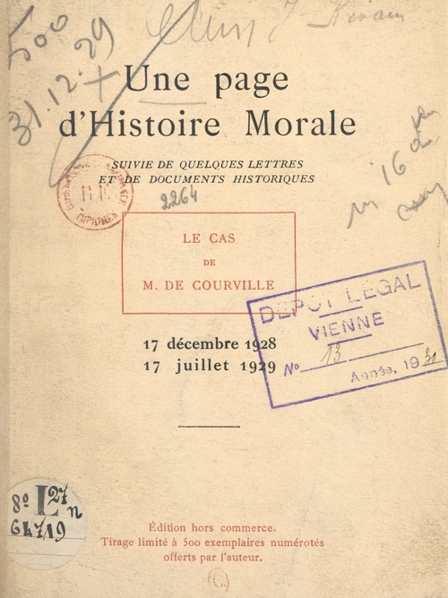 ebook cover of Une page d'histoire morale, suivie de quelques lettres et de documents historiques, by Jean Rivain