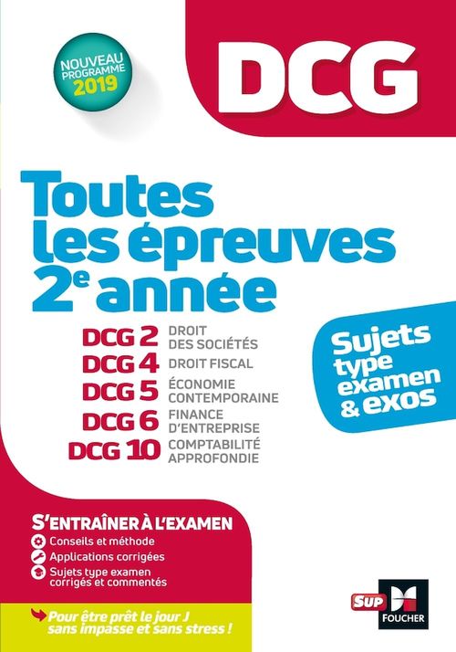 ebook cover of DCG : Toutes les épreuves de 2e année du DCG 2, 4, 5, 6, 10 - sujets et exos 2022-2023, by Collectif