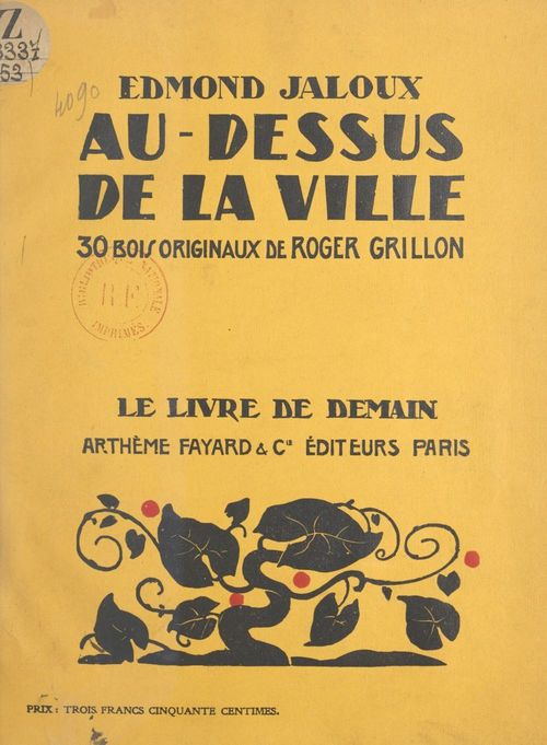 ebook cover of Au-dessus de la ville, by Edmond Jaloux