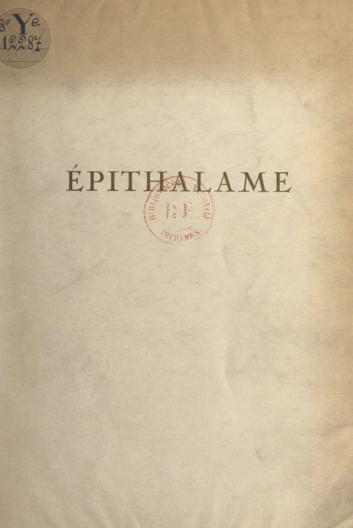 Couverture ebook de Épithalame, de Andre Berry