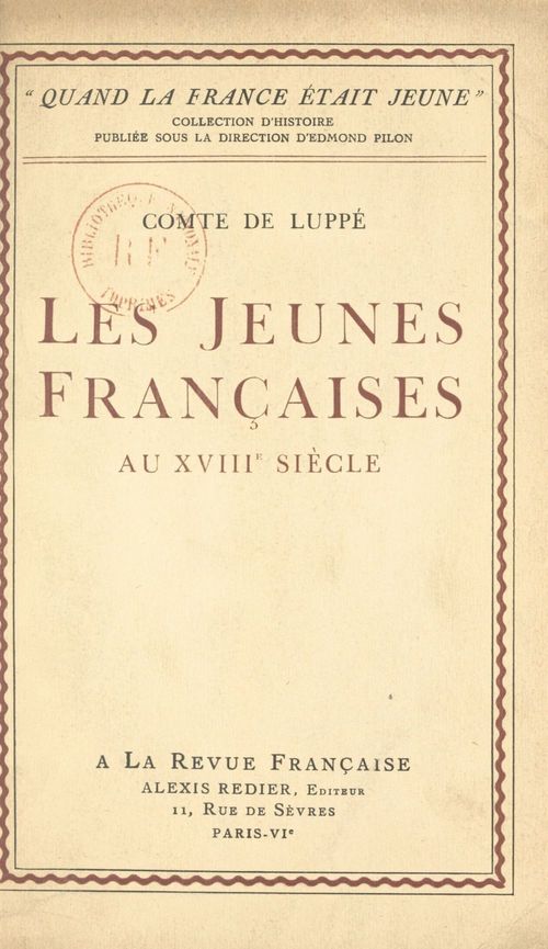 Couverture ebook de Les jeunes françaises au XVIIIe siècle, de Albert De Luppe