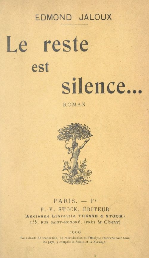 ebook cover of Le reste est silence..., by Edmond Jaloux