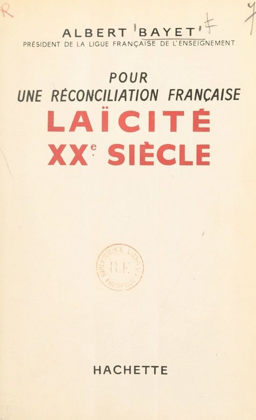 Couverture ebook de Pour une réconciliation française, de Albert Bayet