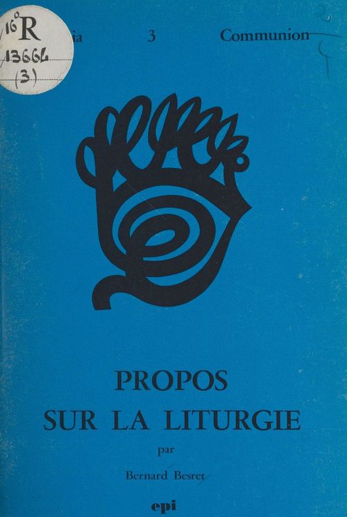 Couverture ebook de Propos sur la liturgie, de Bernard Besret