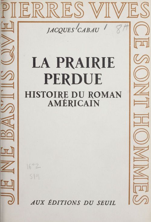 ebook cover of La prairie perdue, by Jacques Cabau