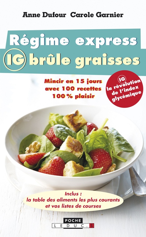 Couverture ebook de Régime express IG brûle graisses, de Anne Dufour, Carole Garnier