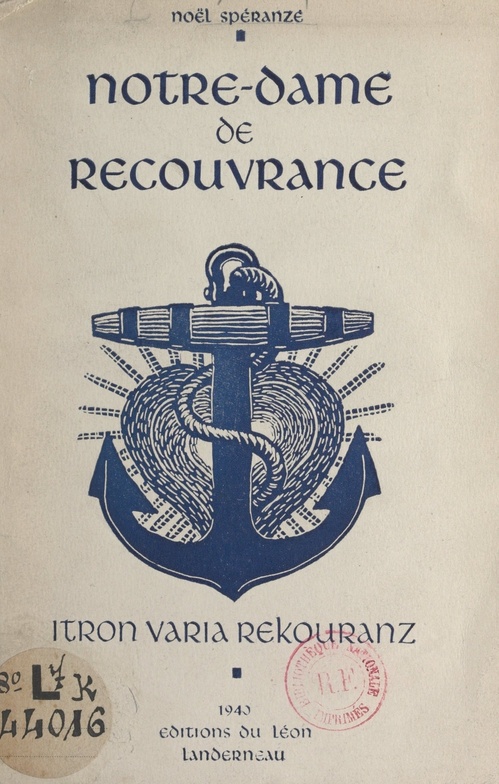 Couverture ebook de Notre-Dame de Recouvrance, de Noel Speranze