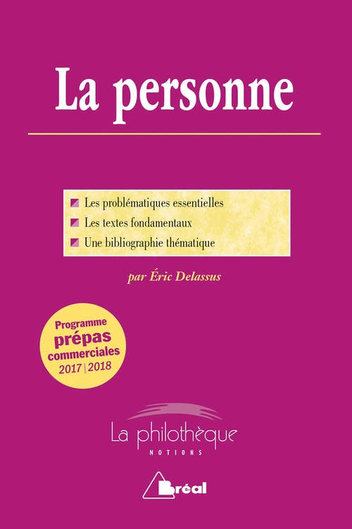 ebook cover of La personne - Programme prépas commerciales 2017-2018, by Éric Delassus