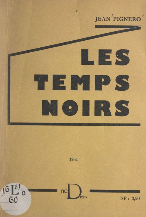 ebook cover of Les temps noirs, by Jean Pignero