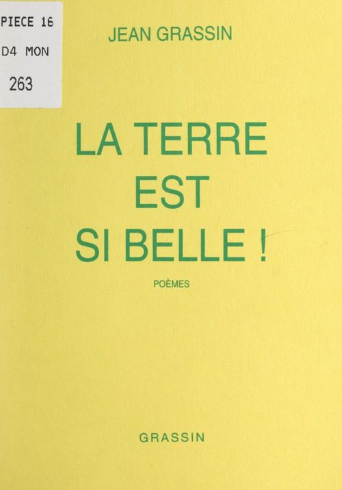 Couverture ebook de La terre est si belle !, de Jean Grassin